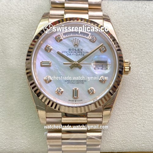 Rolex Day Date M128235-0029 EW Factory White Mother-Of-Pearl Dial