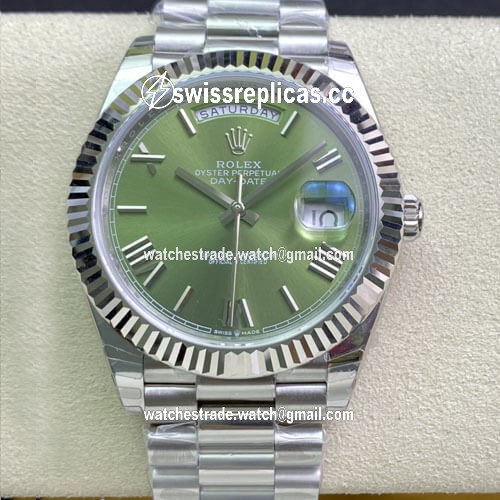 Rolex Day Date M228239-0033 EW Factory Olive Green Dial
