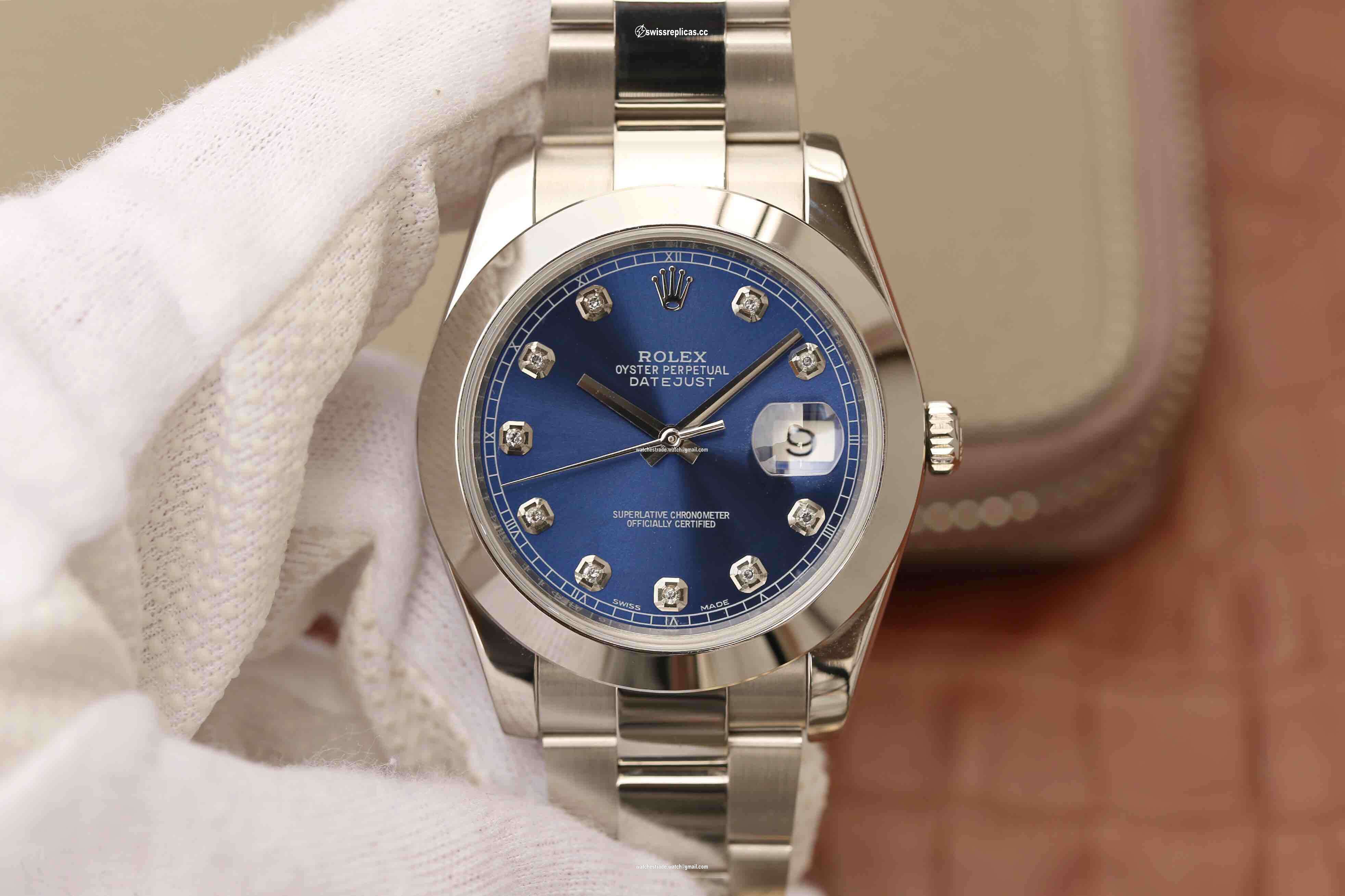 Rolex Datejust M126300 EW Factory Stainless Steel Blue Dial