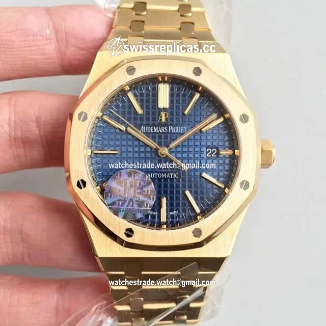 Audemars Piguet Royal Oak 15400OR JF Factory Yellow Gold Blue Dial