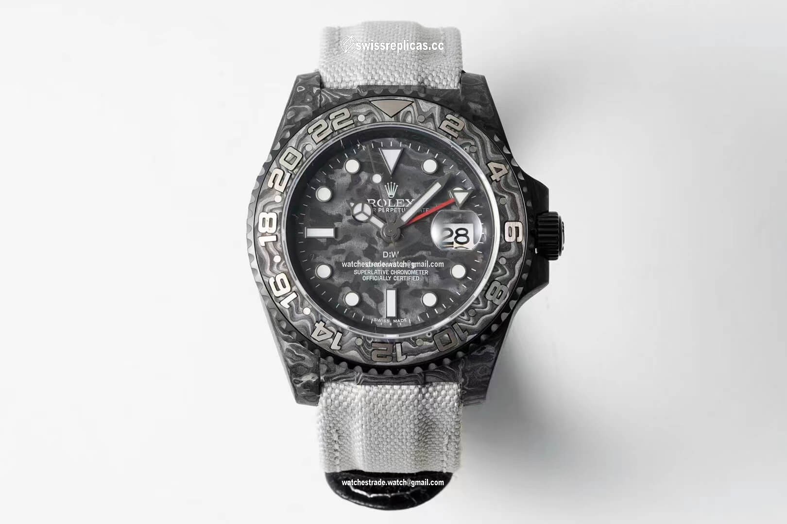 Rolex GMT-MASTER II Diw Carbon Fiber Dial Fabric Strap