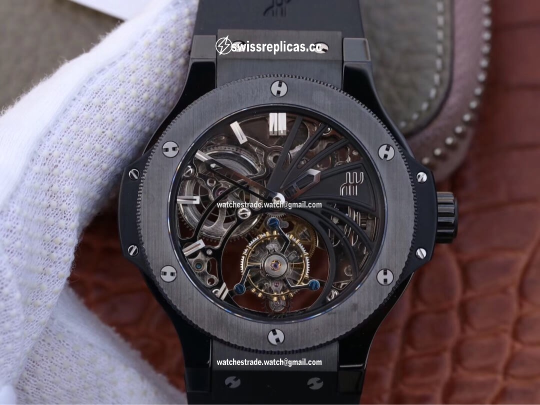 Hublot Big Bang Hollow Tourbillon Ceramic Skeleton Dial