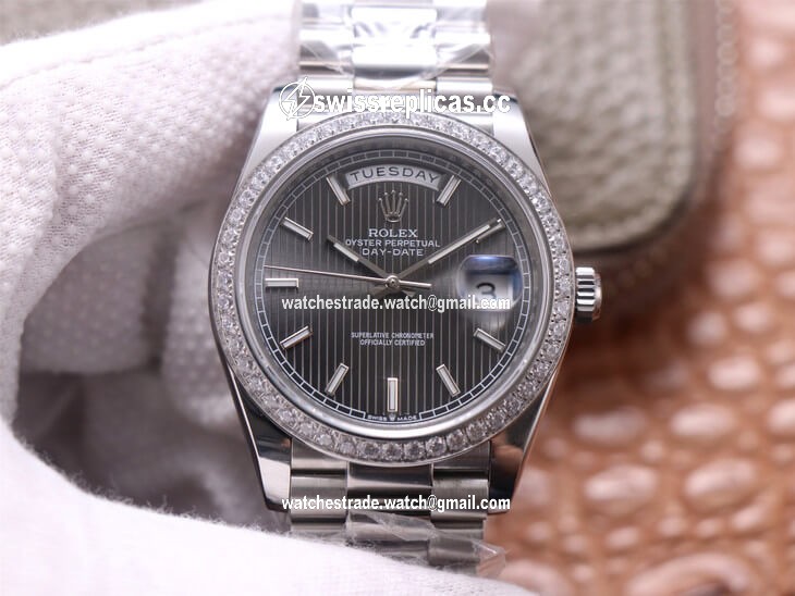 Rolex Day-Date M228349RBR-0008 EW Factory White Gold Grey Dial