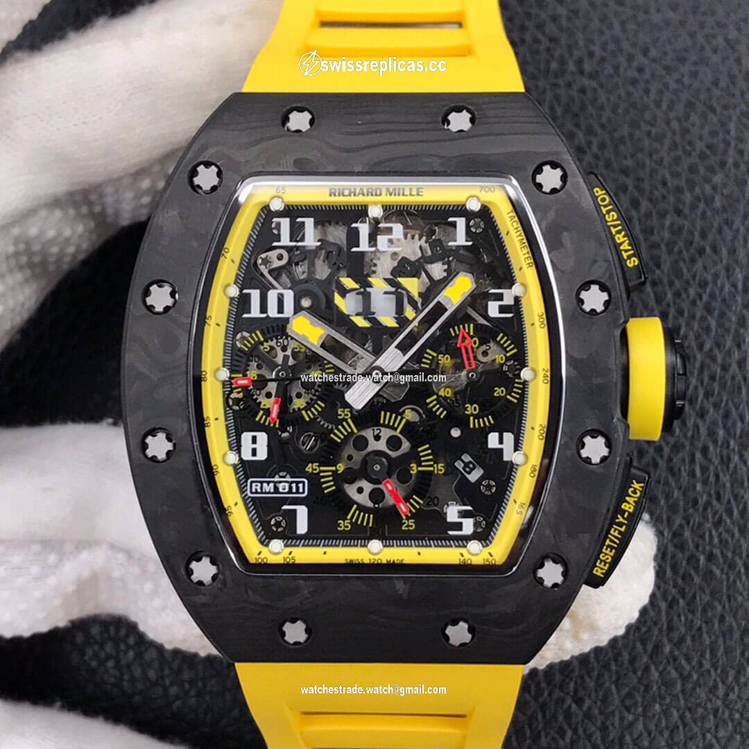 Richard Mille RM-011 KV Factory Forged Carbon Yellow Strap