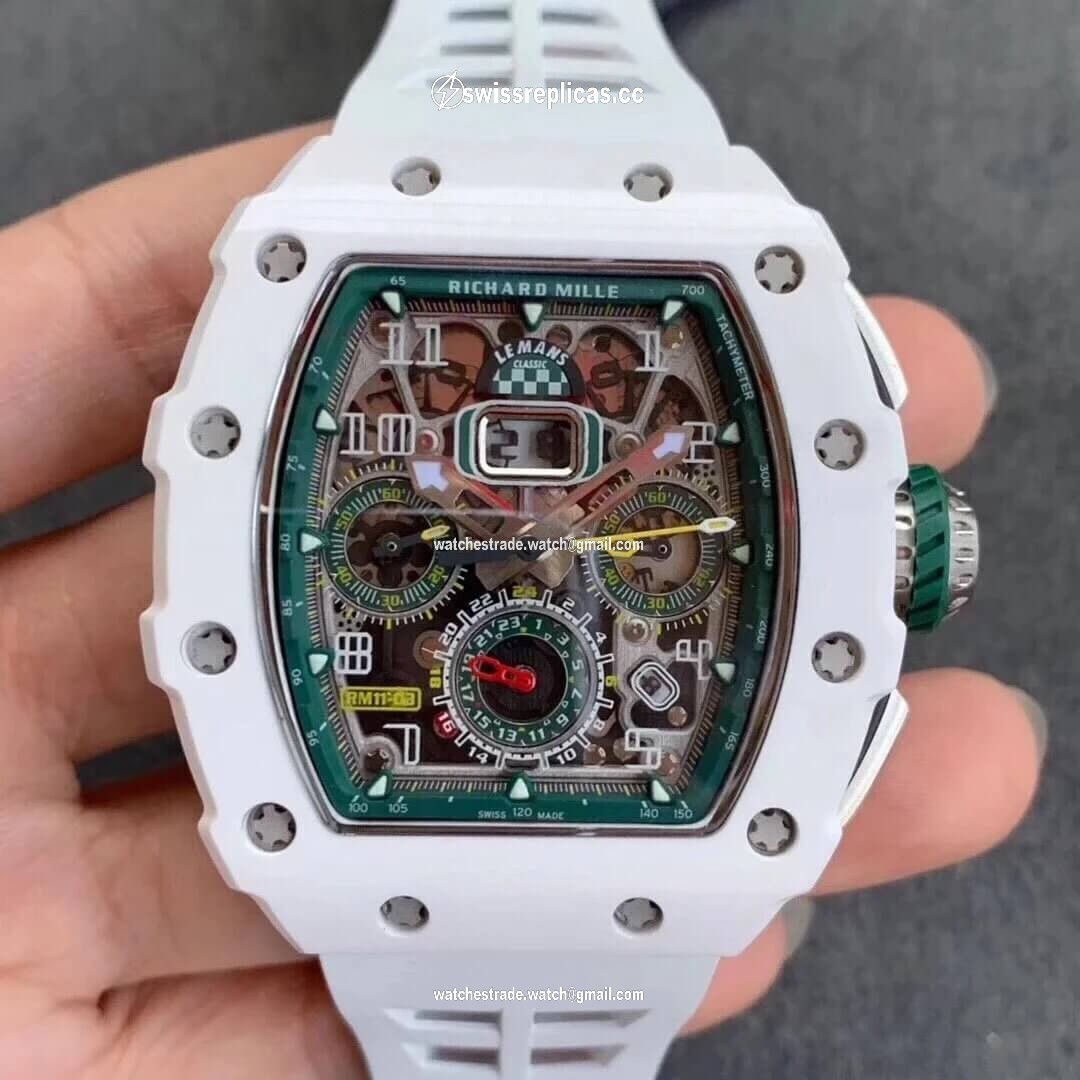 Richard Mille RM011-03 KV Factory Ceramic White Strap