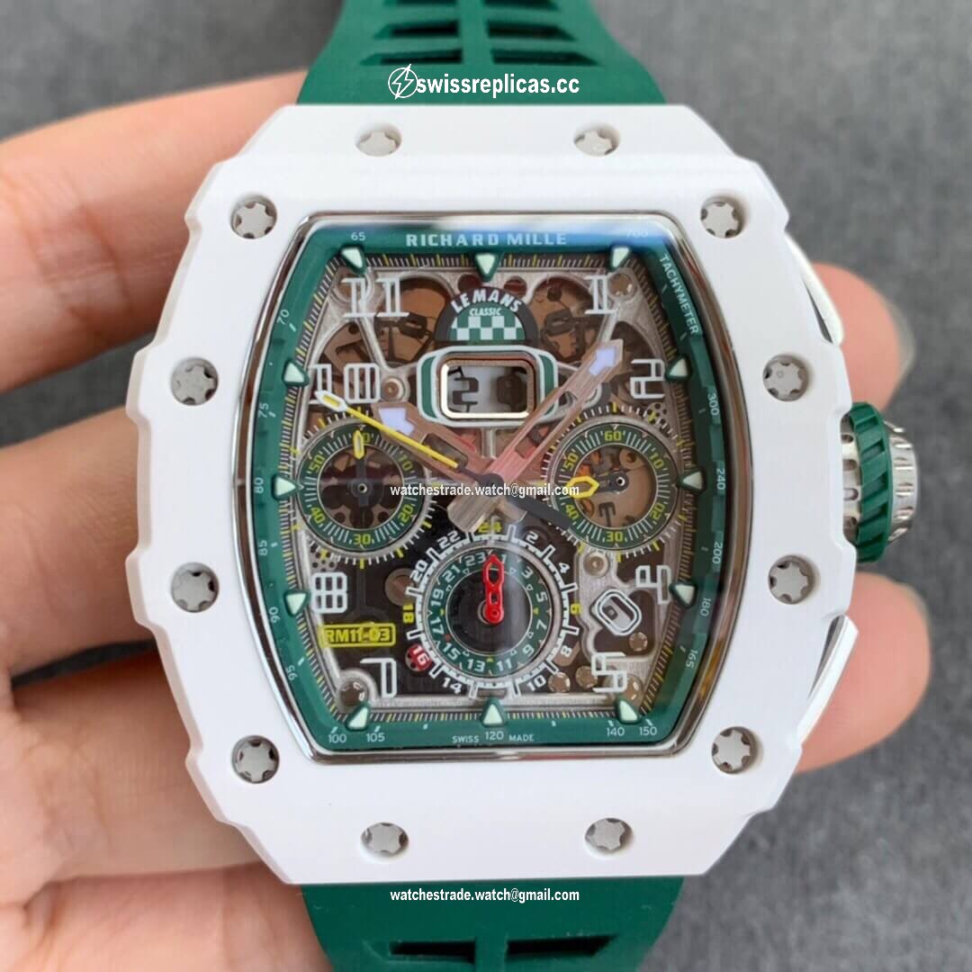Richard Mille RM011-03 KV Factory White Ceramic Skeleton Dial