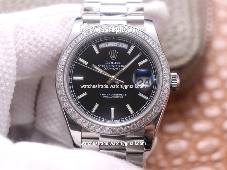 Rolex Day-Date M228349RBR-0002 EW Factory Black Dial