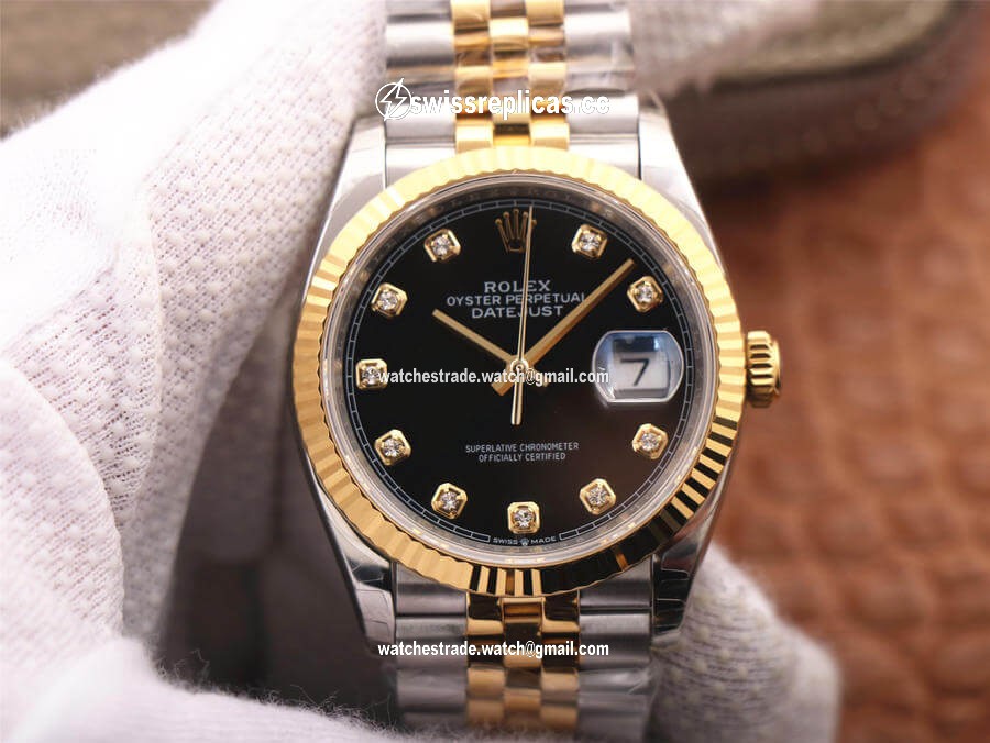 Rolex Datejust M126233-0021 EW Factory Diamond Black Dial