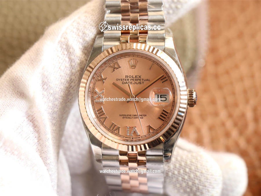 Rolex Datejust M126231-0027 EW Factory Diamonds Rose Gold Dial
