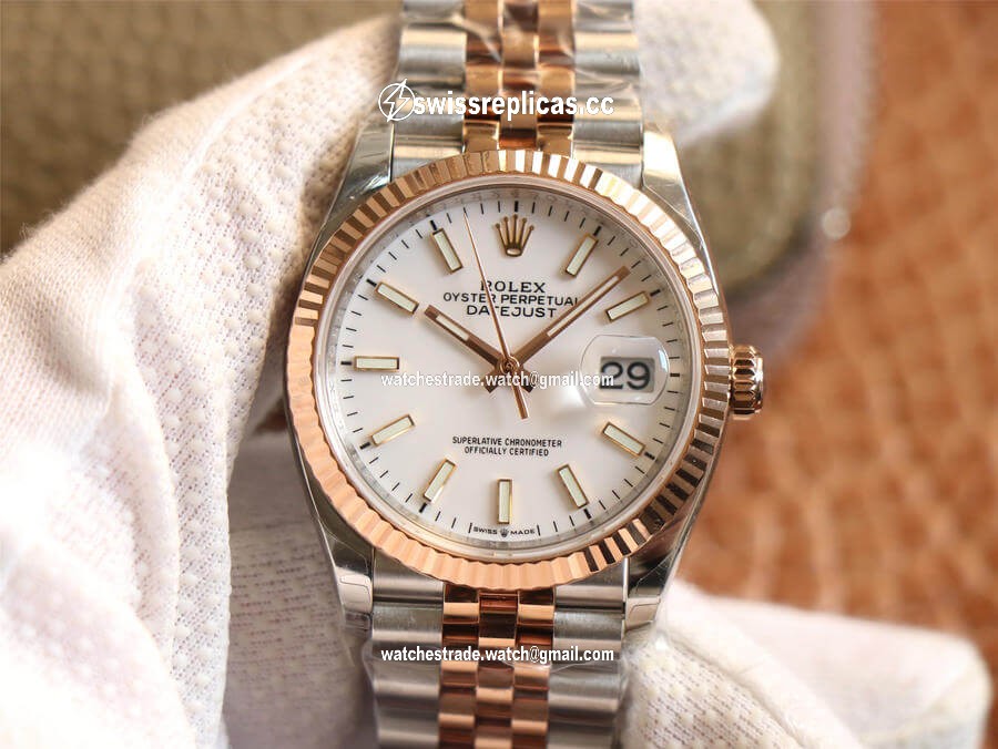Rolex Datejust M126231-0017 EW Factory Rose Gold White Dial