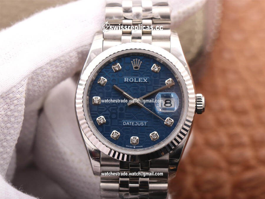 Rolex Datejust M126234-0011 36MM EW Factory Diamond-Studded Blue Dial