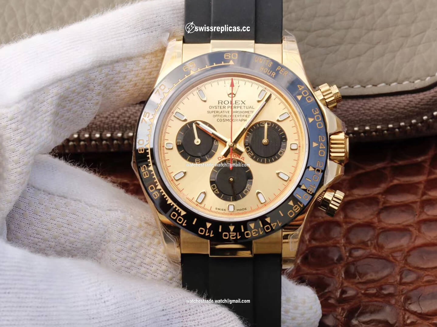 Rolex Daytona Cosmograph 116518ln JH Factory V6 Yellow Gold Black Chronograph