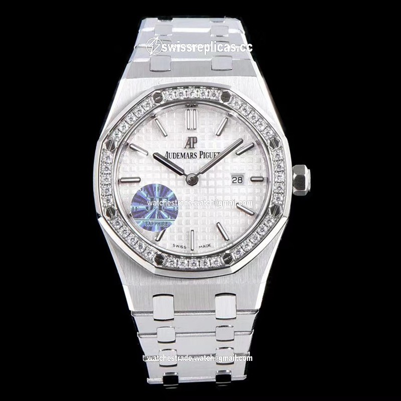 Audemars Piguet Royal Oak Quartz 67651ST.ZZ.1261ST.01 JF Factory White Dial