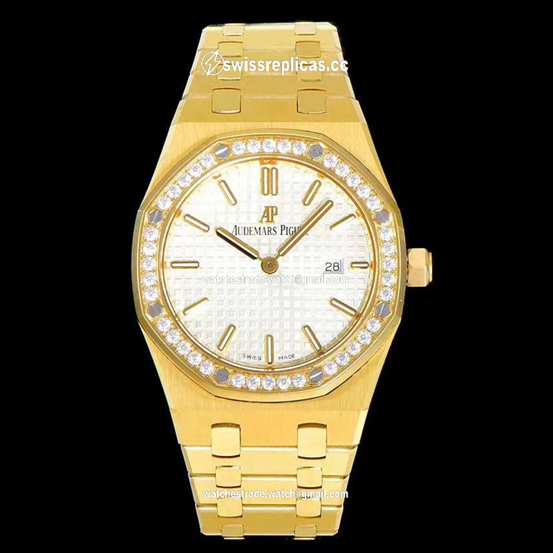 Audemars Piguet Royal Oak Quartz 67651BA.ZZ.1261BA.01 JF Factory Yellow Gold Diamond