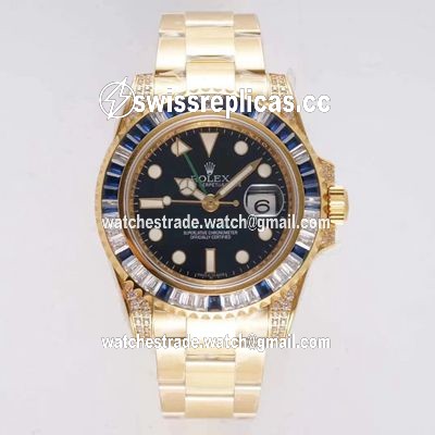 Rolex GMT Master II 116758 SAru ROF Factory Blue White Diamond