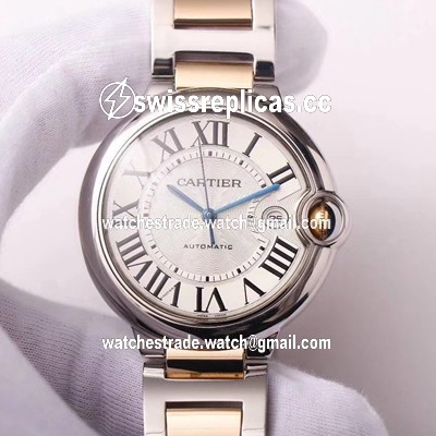 Ballon Bleu de Cartier W69009Z3 Wrap Gold V9 Factory Silver White Dial