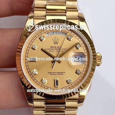 Rolex Day-Date M128238-0008 Yellow Gold EW Factory Champagne Dial
