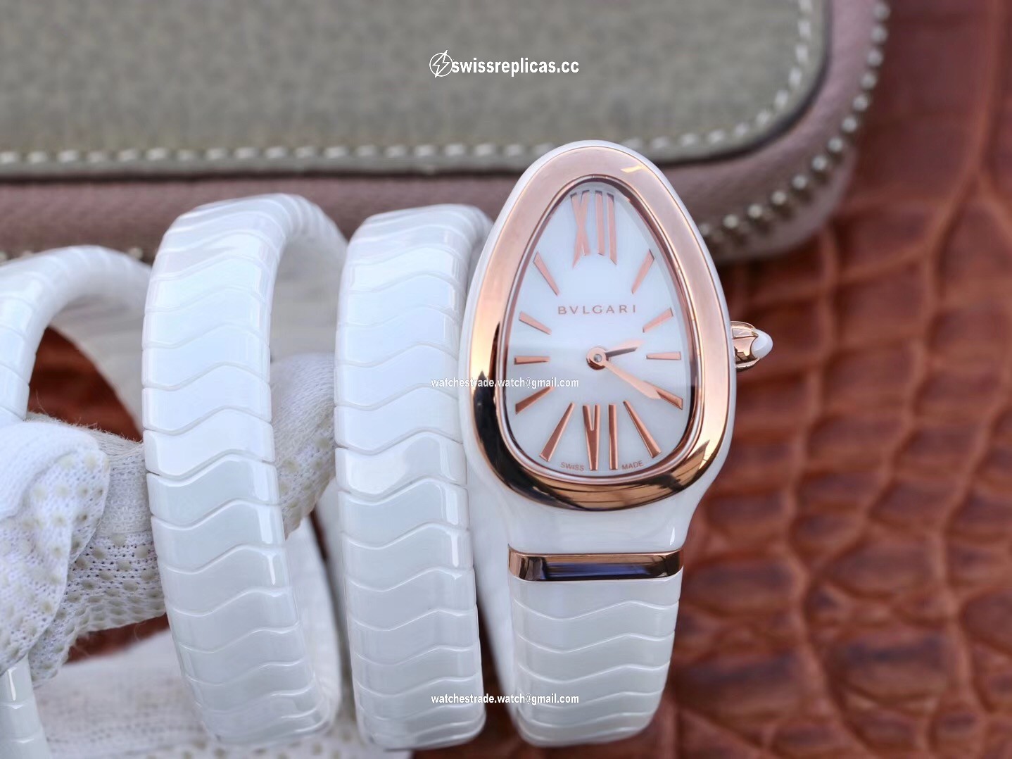 Bvlgari Serpenti Spiga Watch 102886 BV Factory Rose Gold No Diamond