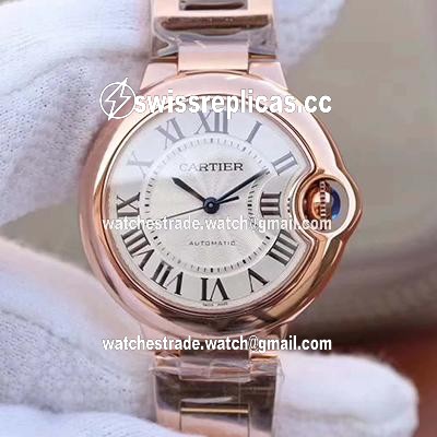 Ballon Bleu De Cartier Ladies 33MM W6920068 V9 Factory White Textured Dial