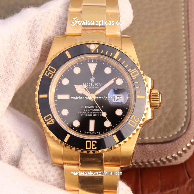 Rolex Submariner Date 116618LN VR Factory 18K Yellow Gold Wrapped Black Dial