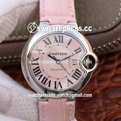 Ballon Bleu De Cartier Ladies 33MM WSBB0002 V6 Factory Pink Dial