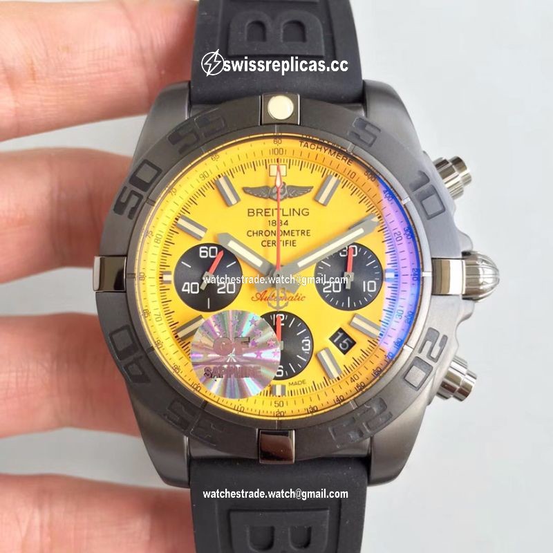 Breitling Chronomat 44 Blacksteel MB0111C3/I531/262S/M20DSA.2 GF Factory Yellow Dial