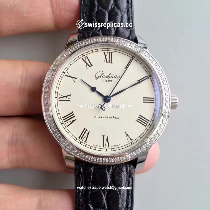 Glashutte Original Senator Excellence V4 1-39-52-01-02-04 FK Factory Diamond Bezel White Dial