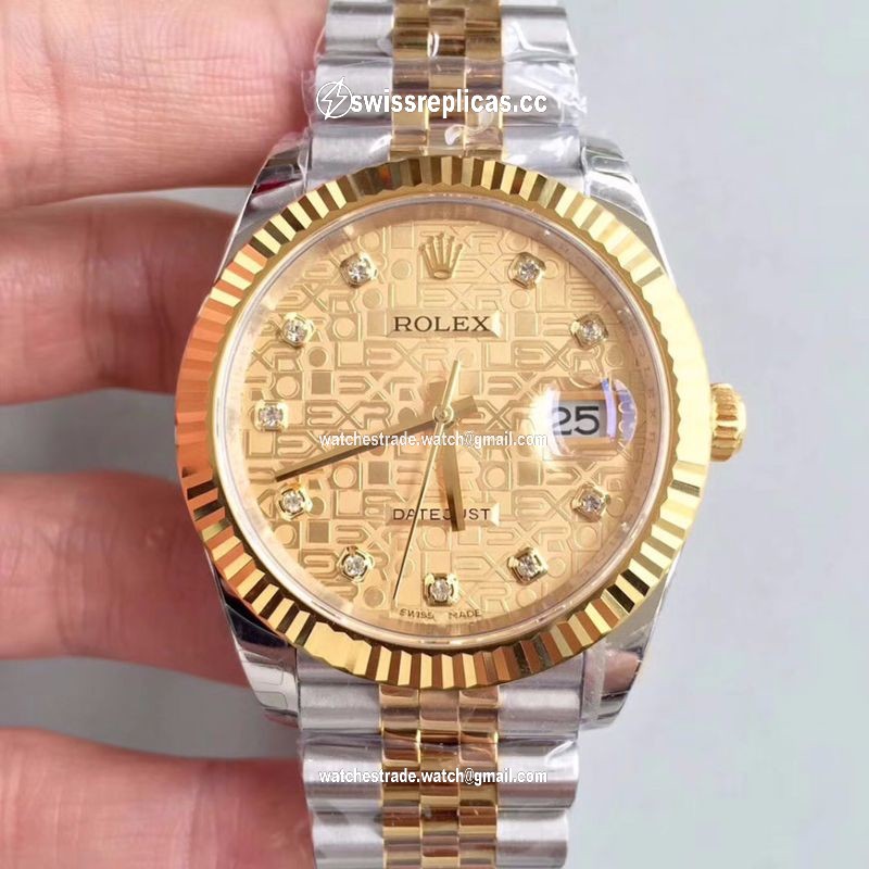 Rolex Datejust 126333-0003 41MM EW Factory Diamond-studded Gold Textured Dial