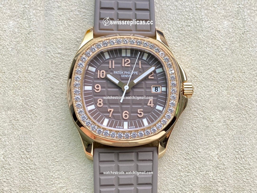Patek Philippe Aquanaut Quartz Ladies 5067A PPF Factory Rose Gold Diamond-set Bezel