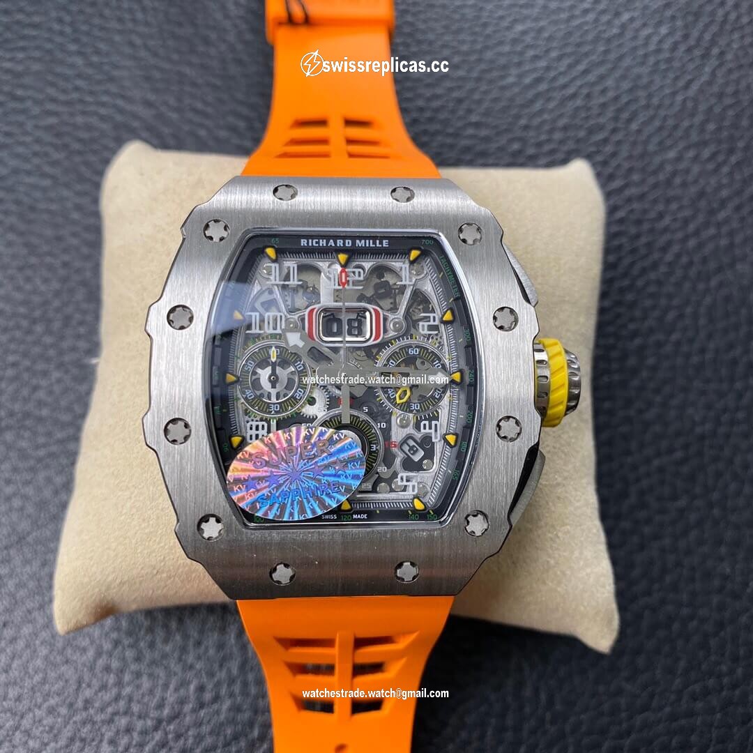 Richard Mille RM11-03 KV Factory Orange Rubber Strap