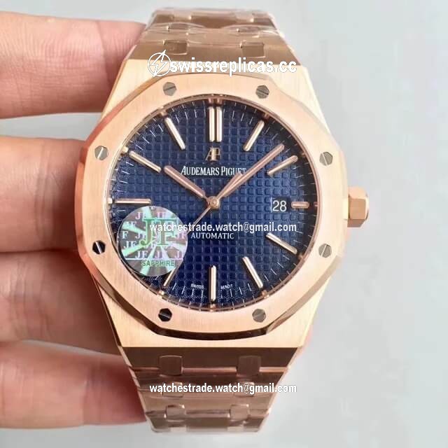 Audemars Piguet Royal Oak 15400OR.OO.1220OR.03 JF Factory Rose Gold Blue Dial