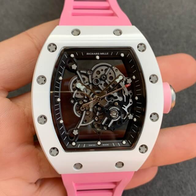 Richard Mille RM055 KV Factory V2 Pink Rubber Strap