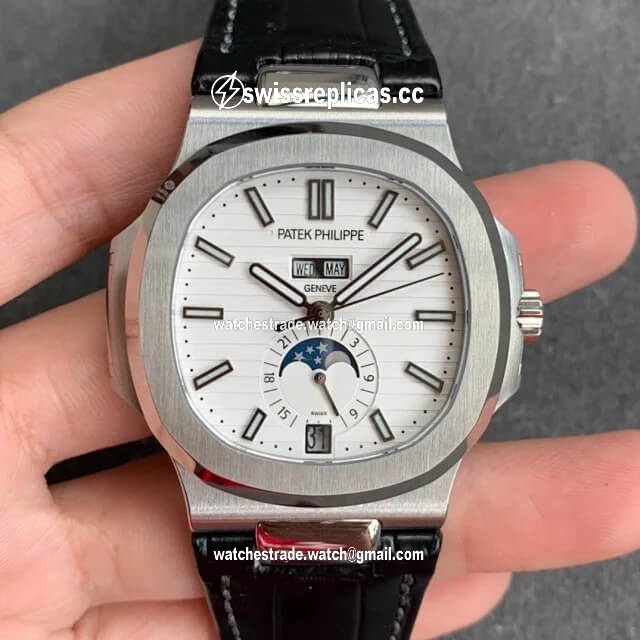 Patek Philippe Nautilus 5726/1A-010 GR Factory Black Leather Strap