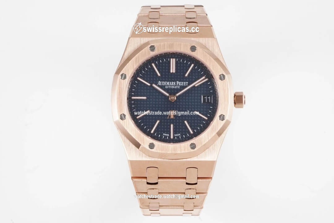 Audemars Piguet Royal Oak 15202OR.OO.1240OR.01 KZ Factory Rose Gold Blue Dial