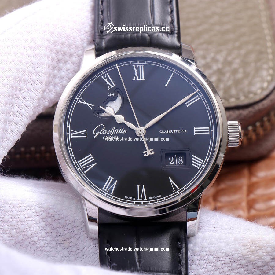 Glashutte Senator Excellence Large Calendar Moon Phase 1-36-04 V9 Factory Blue Dial
