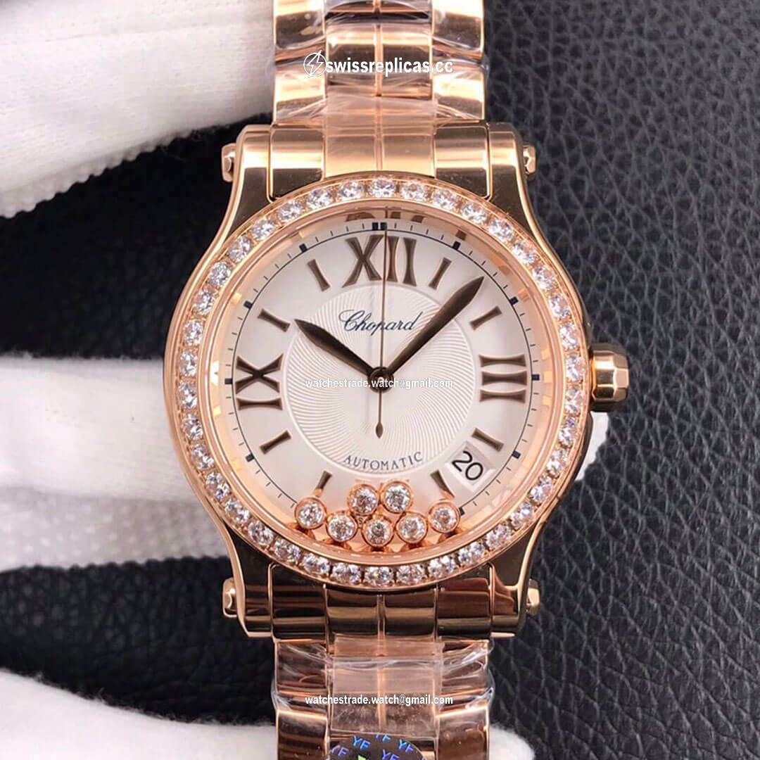 Chopard Happy Diamonds 274808-5004 YF Factory Rose Gold Silver Dial