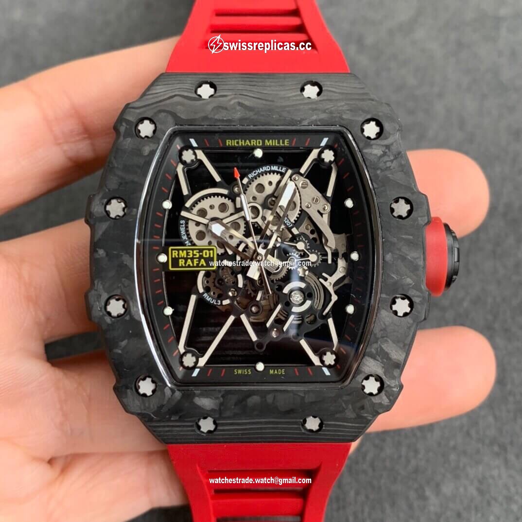 Richard Mille RM35-01 KV Factory Carbon Fiber Red Strap