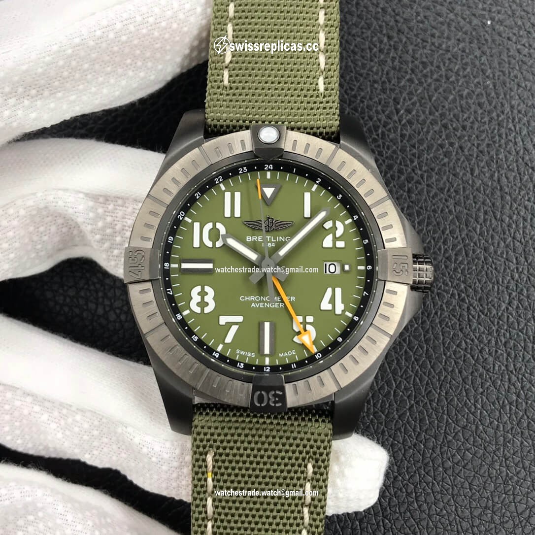 Breitling Avenger Automatic GMT 45 Night Mission V323952A1L1X1 GF Factory Green Dial