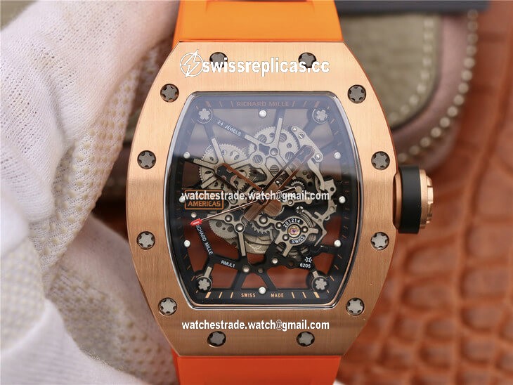 Richard Mille RM035 Americas KV Factory Rose Gold Orange Strap