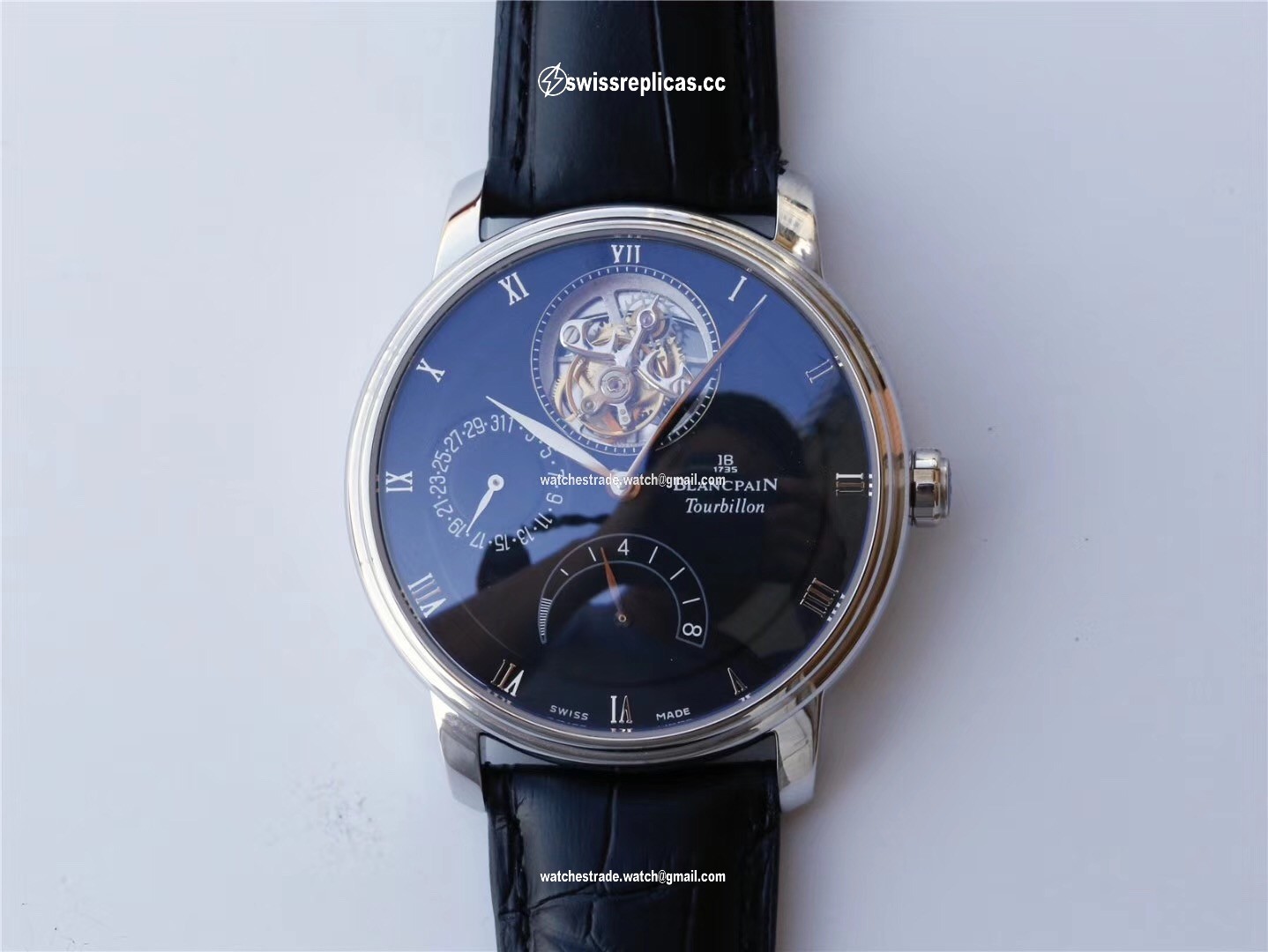 JB Factory Blancpain Villeret Tourbillon 8 Jours 6025-1542-55b Black