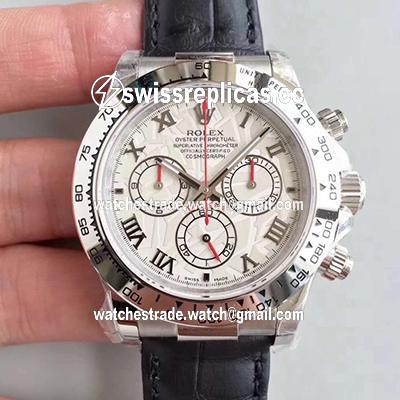 Rolex Daytona Cosmograph 116520 JH Factory Black Leather Strap
