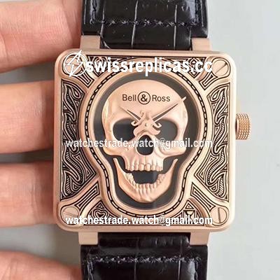 Bell & Ross BR 01 Skull Bronze Rose Gold and Black Dial