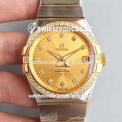 Omega Constellation 123.55.38.21.58.001 38MM 3S Factory Gold Dial