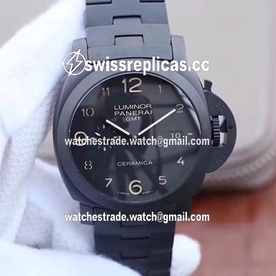 Panerai Tuttonero Luminor 1950 3 Days GMT PAM438 VS Factory Black Dial