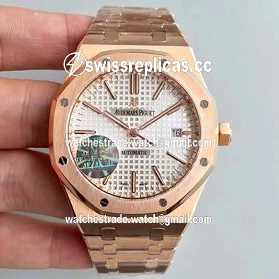 Audemars Piguet Royal Oak 15450 Rose Gold JF Factory V5 Silver Dial