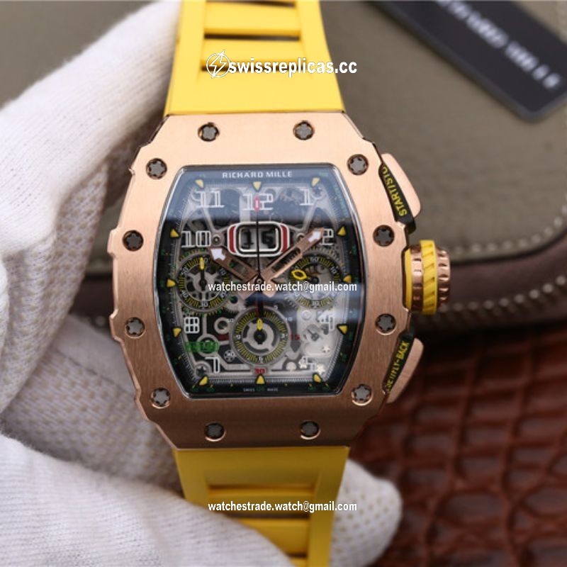 Richard Mille RM11-03 KV Factory Rose Gold Skeleton Dial