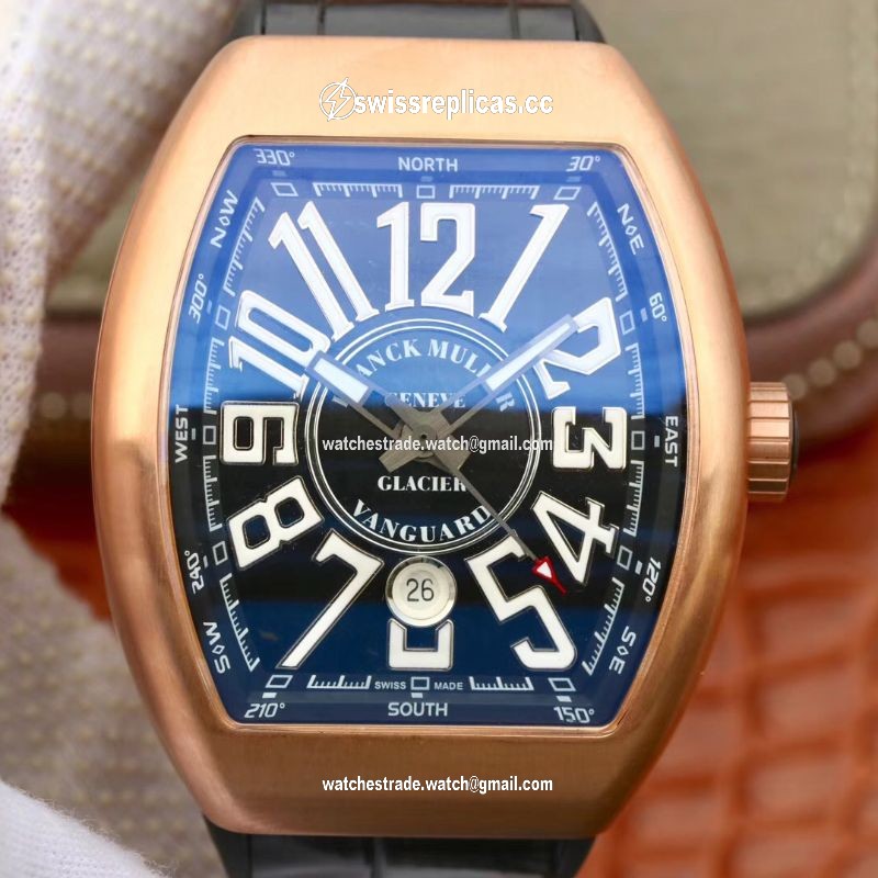 Franck Muller Vanguard V45-02 18K Rose Gold Black Dial