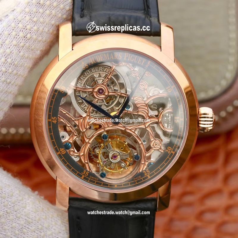 Audemars Piguet Jules Audemars Tourbillon 26357PT.ZZ.D028CR.01 18K Rose Gold Skeleton Dial