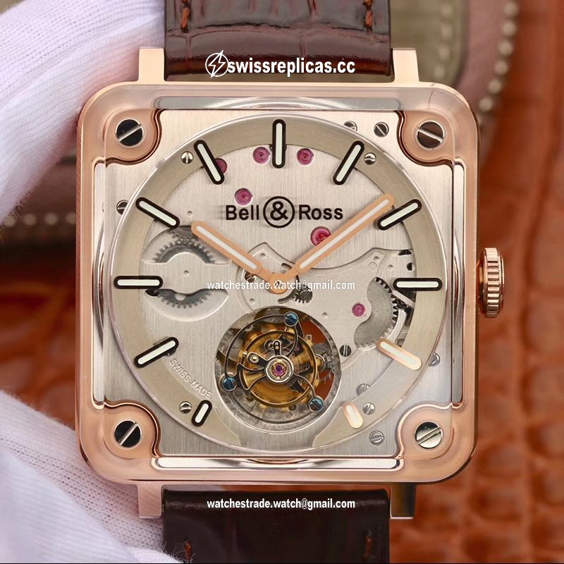 Bell & Ross BR-X2 Tourbillon 18K Rose Gold Stainless Steel Brushed Dial
