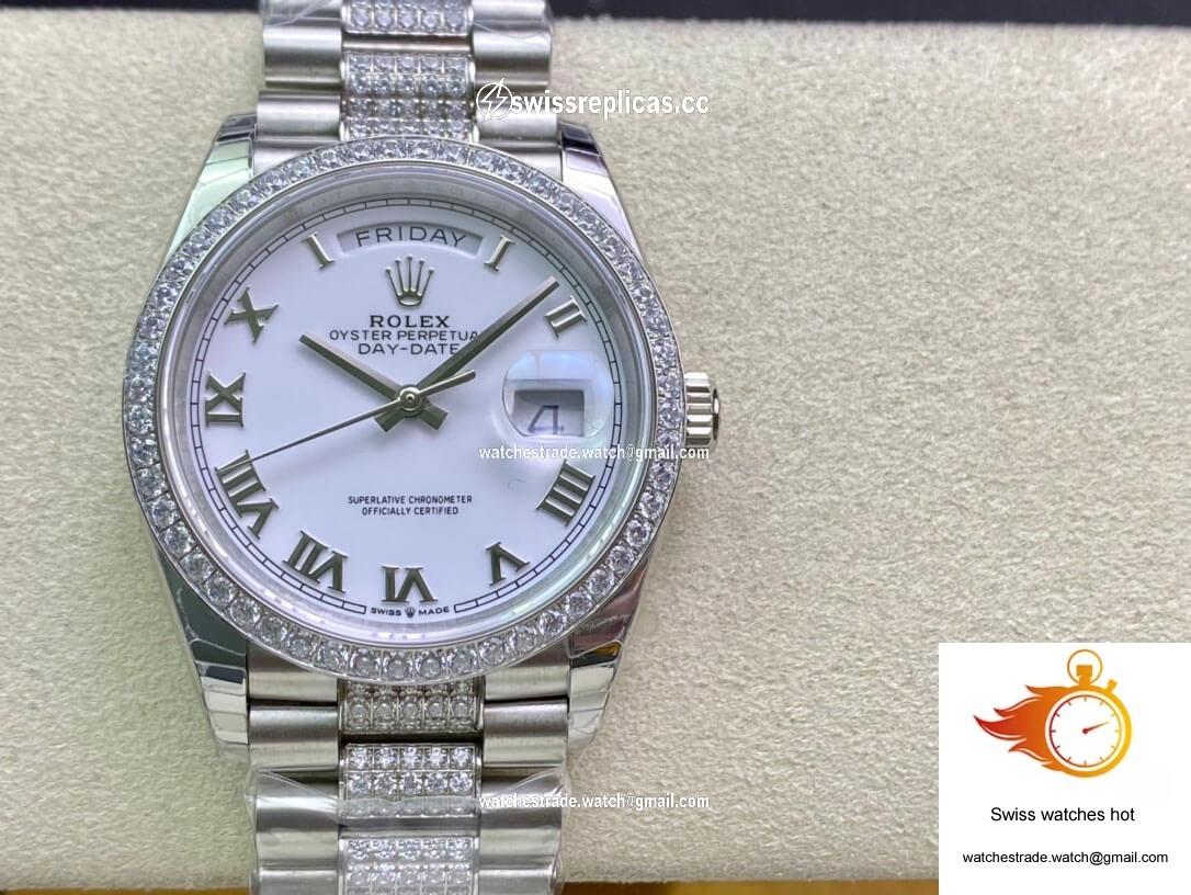 Rolex Day Date M128349RBR-0026 EW Factory Diamond-Set Bezel 1